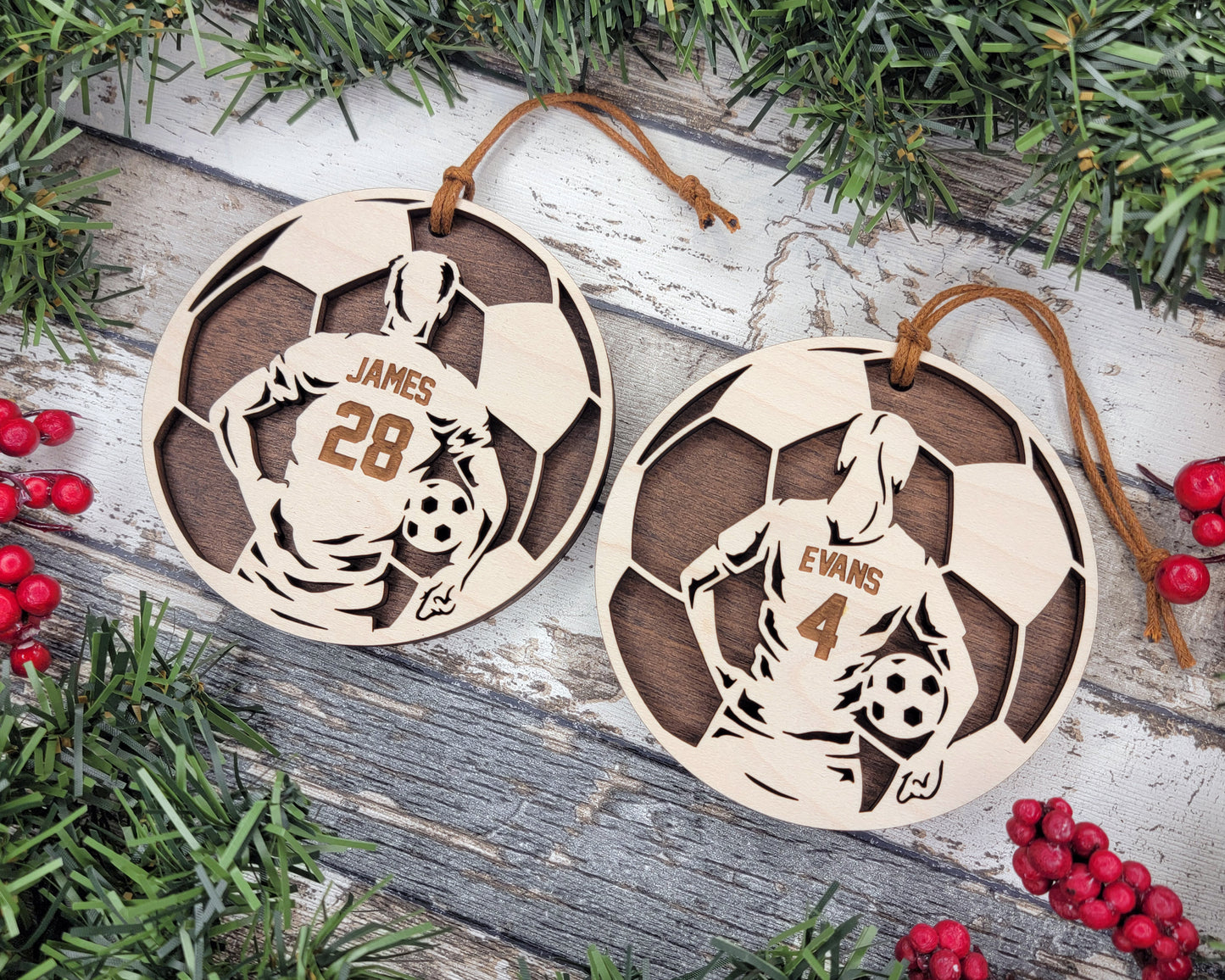 STADIUM SERIES Personalized CHRISTMAS ORNAMENTS - NEW FOR 2024 - SOCCER