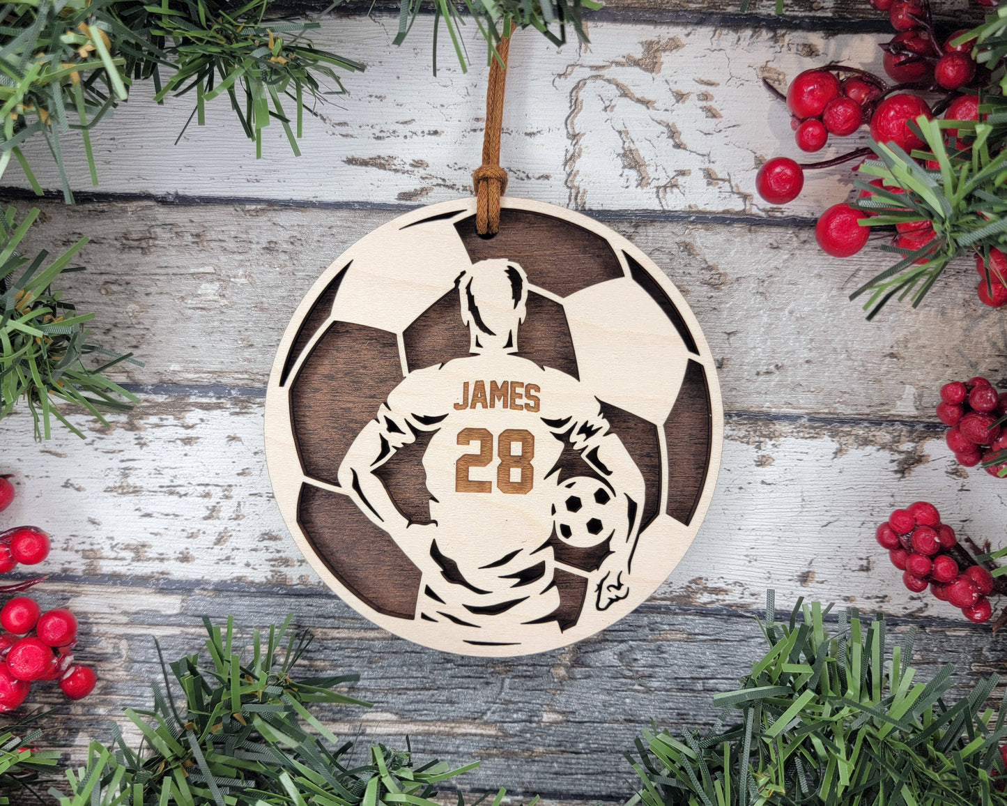 STADIUM SERIES Personalized CHRISTMAS ORNAMENTS - NEW FOR 2024 - SOCCER