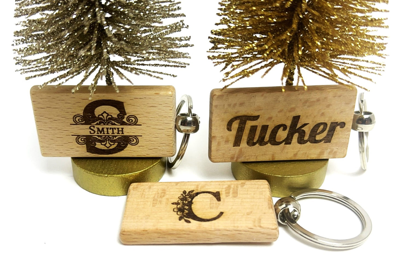 Personalized Laser Engraved Wood Key Chain