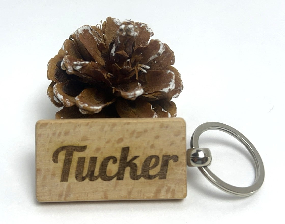 Personalized Laser Engraved Wood Key Chain